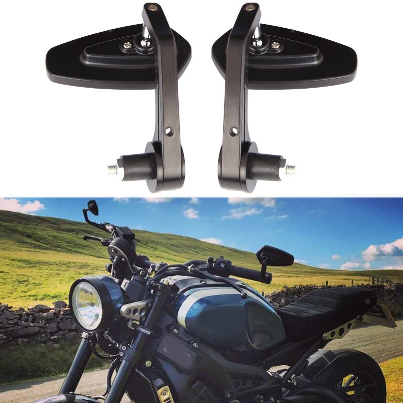 MISS MOLY Universal Black Motorcycle Mirrors Bar End Side Mirror Compatible with Honda Scooter Suzuki Yamaha Kawasaki Victory Harley Davidsonâ€¦ - Image 2